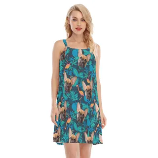 Custom Dog Face Hawaiian Cami Dress For Women