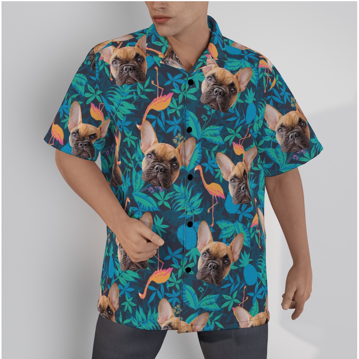 Custom Dog Face Hawaiian Shirt For Men - variant image 1