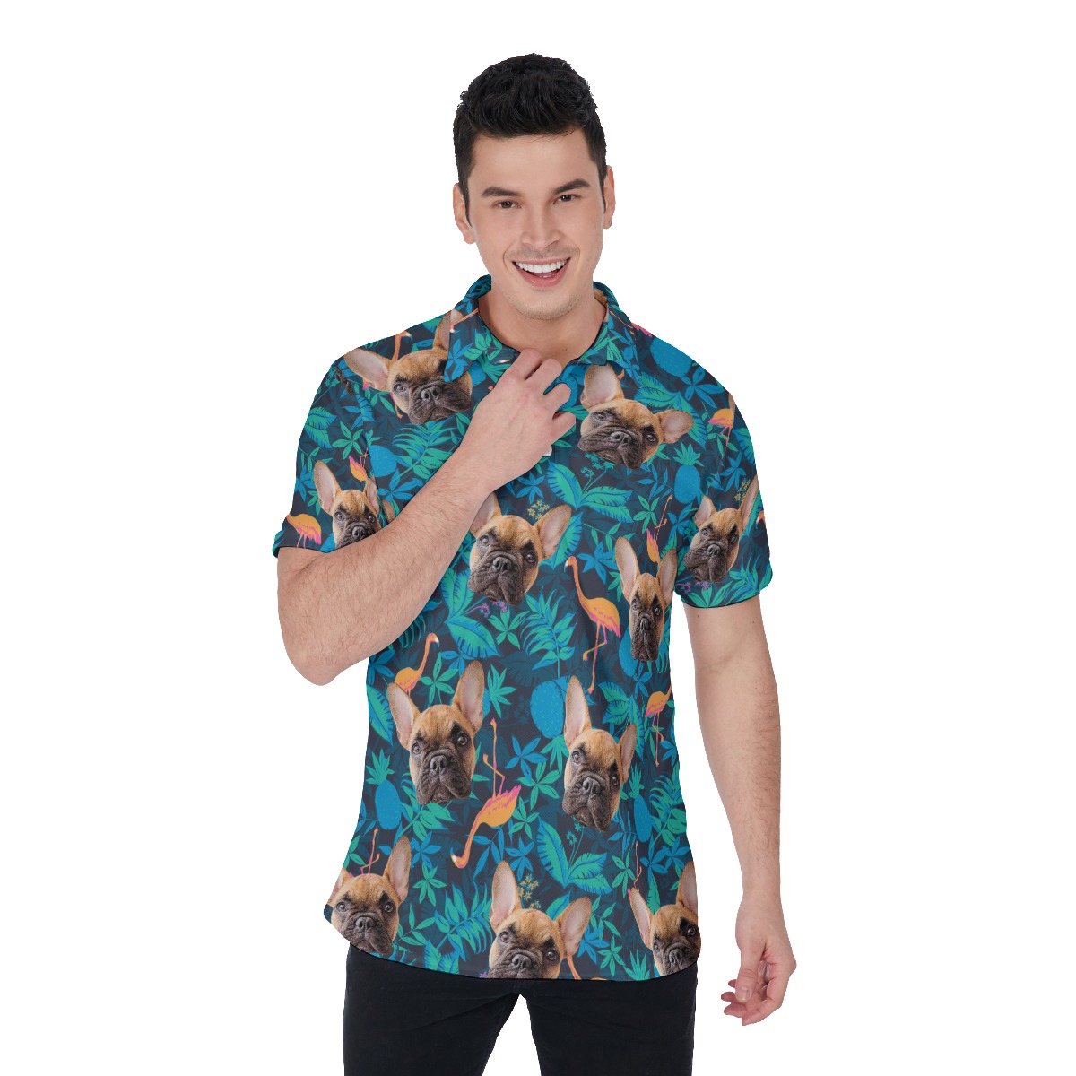 Custom Dog Polo Hawaiian Shirt For Men - variant image 1