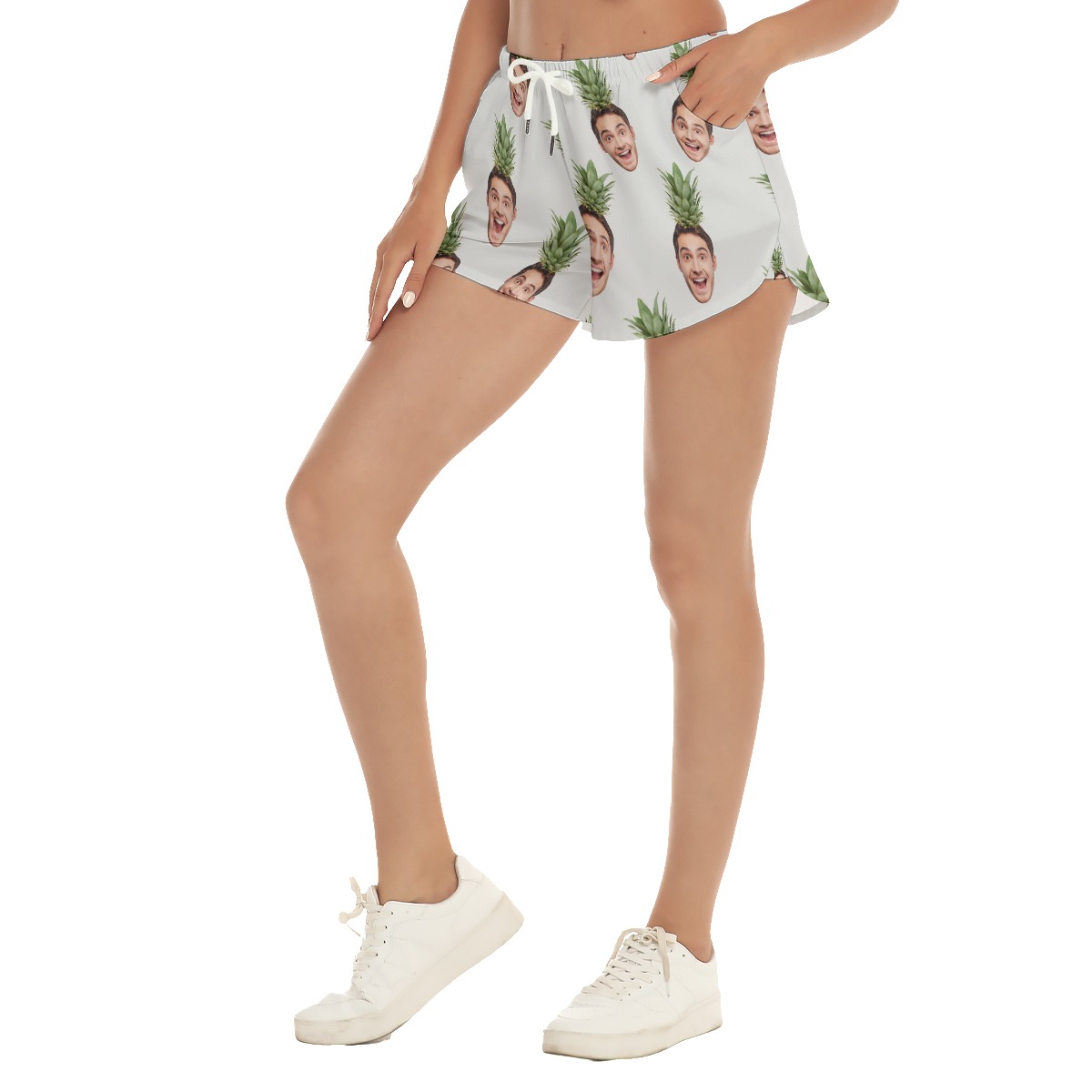 Face Custom Haiwaiian Shorts For Women