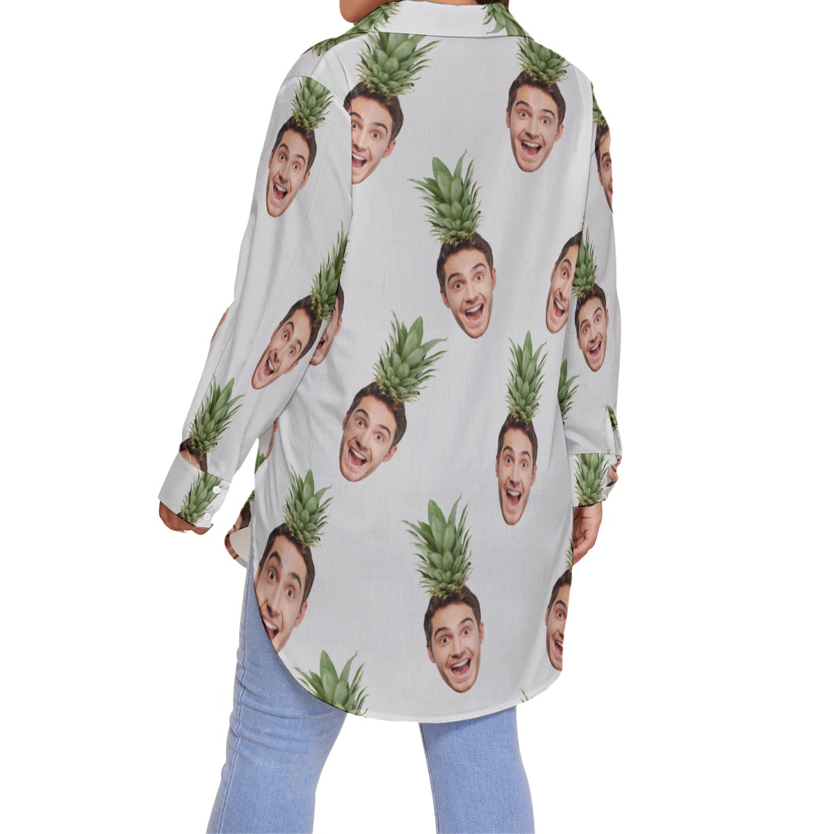 Face Custom Hawaiian Oversized Shirt For Women