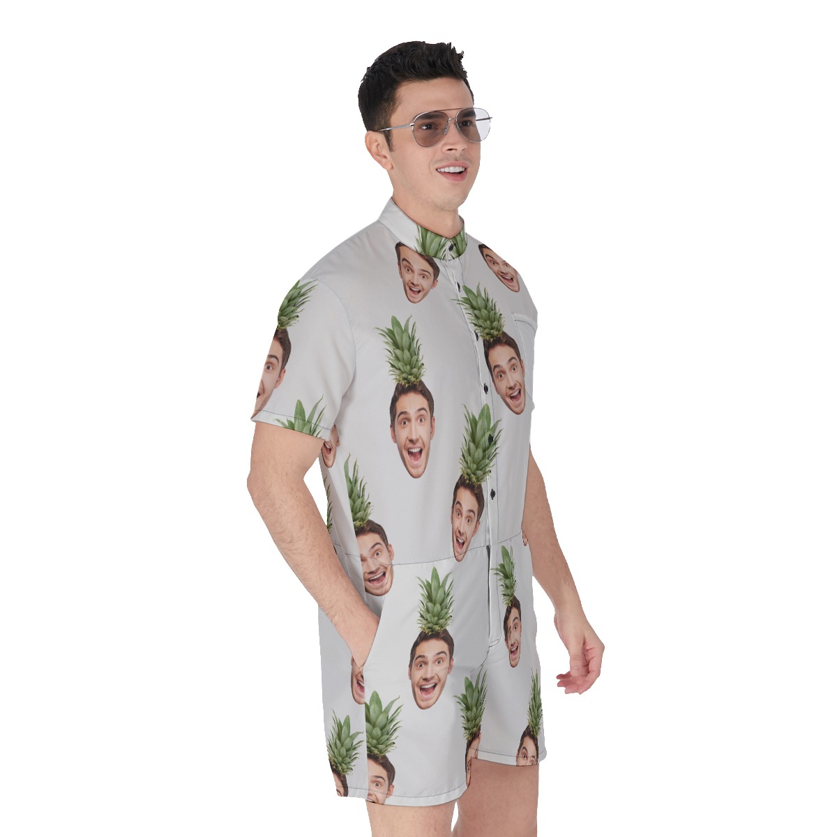 Face Custom Aloha Romper For Men