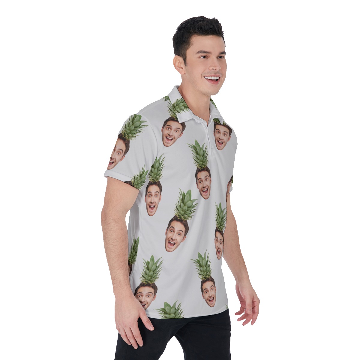 Men's Face Custom Hawaiian Polo Shirt