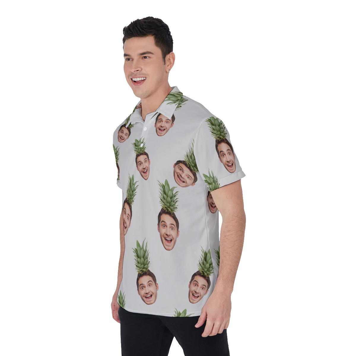 Men's Face Custom Hawaiian Polo Shirt