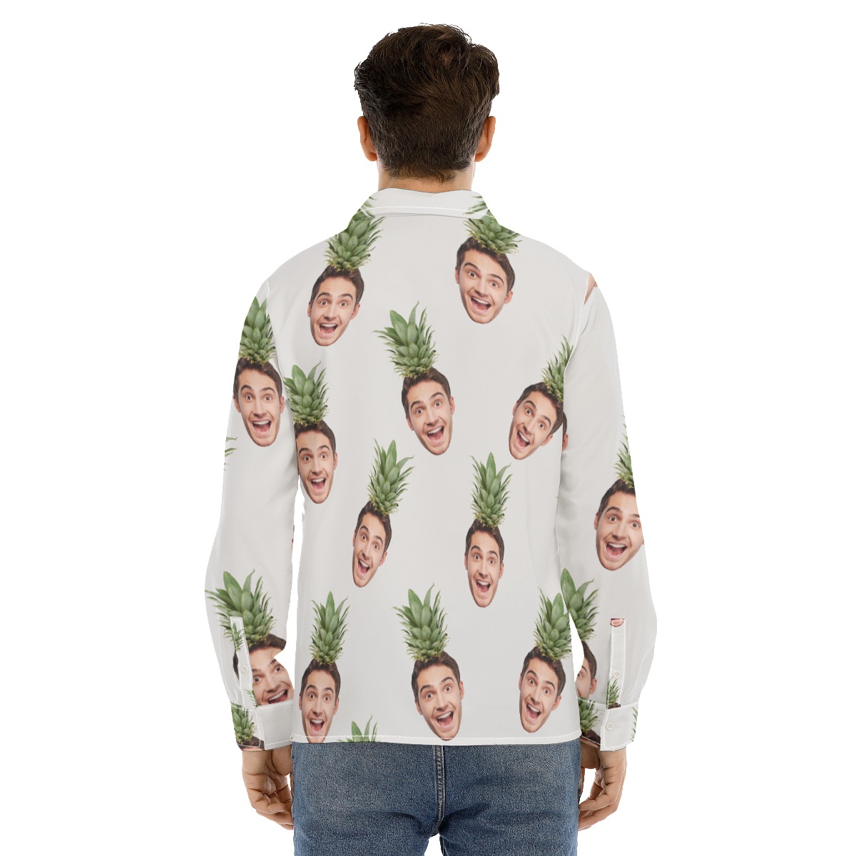Men's Face Custom Long Sleeve Aloha Shirt