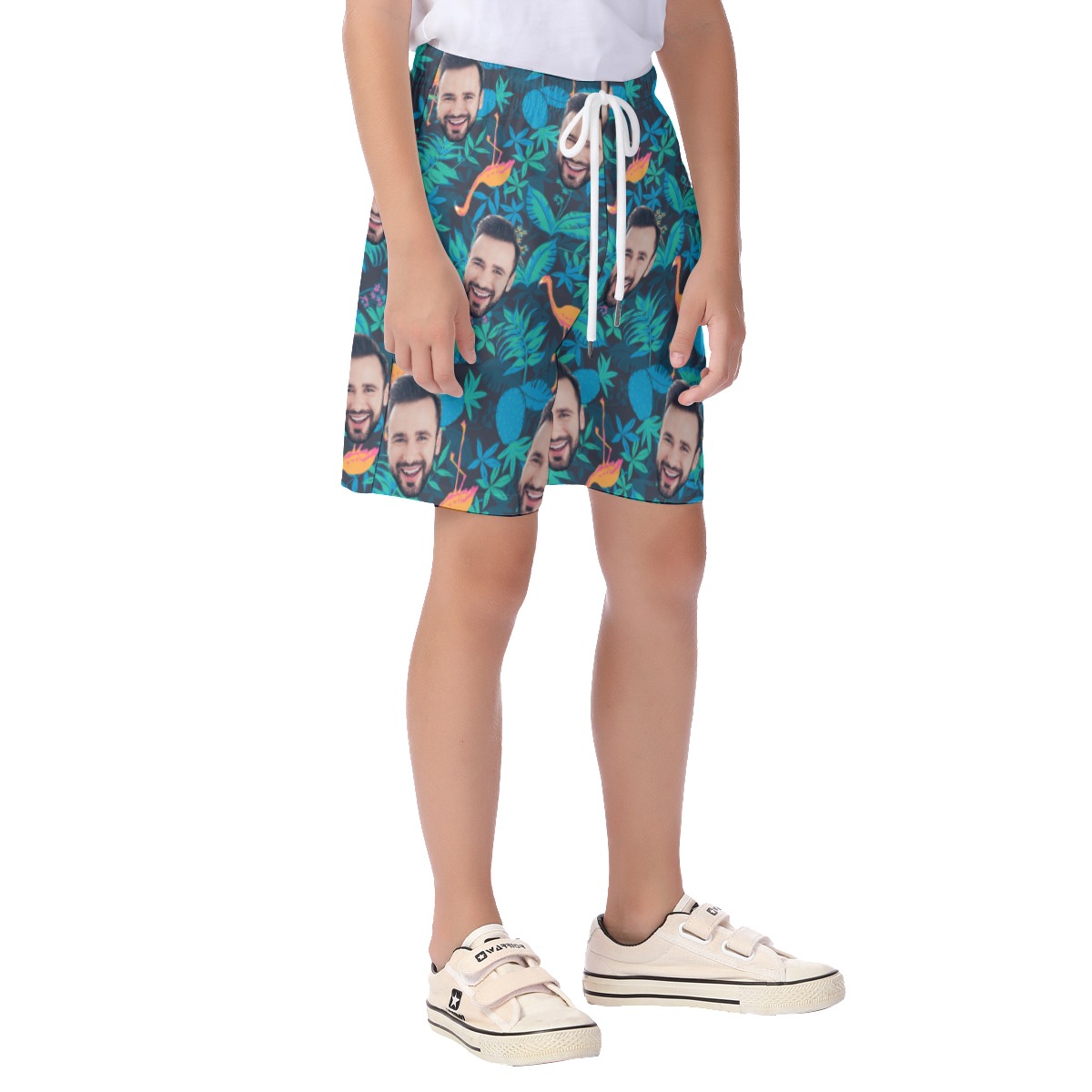 Face Custom Hawaiian Shorts For Kids
