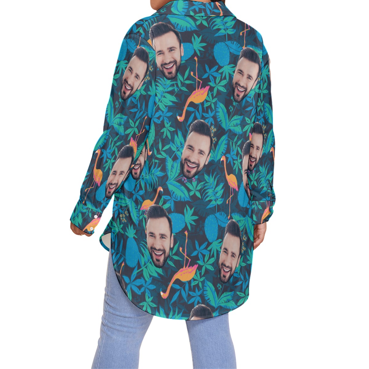 Face Custom Oversized Hawaiian Shirt For Women