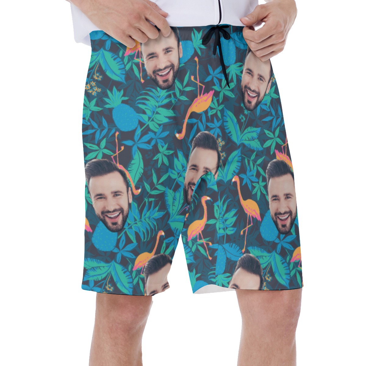 Men's Face Custom Hawaiian Swim Trunks