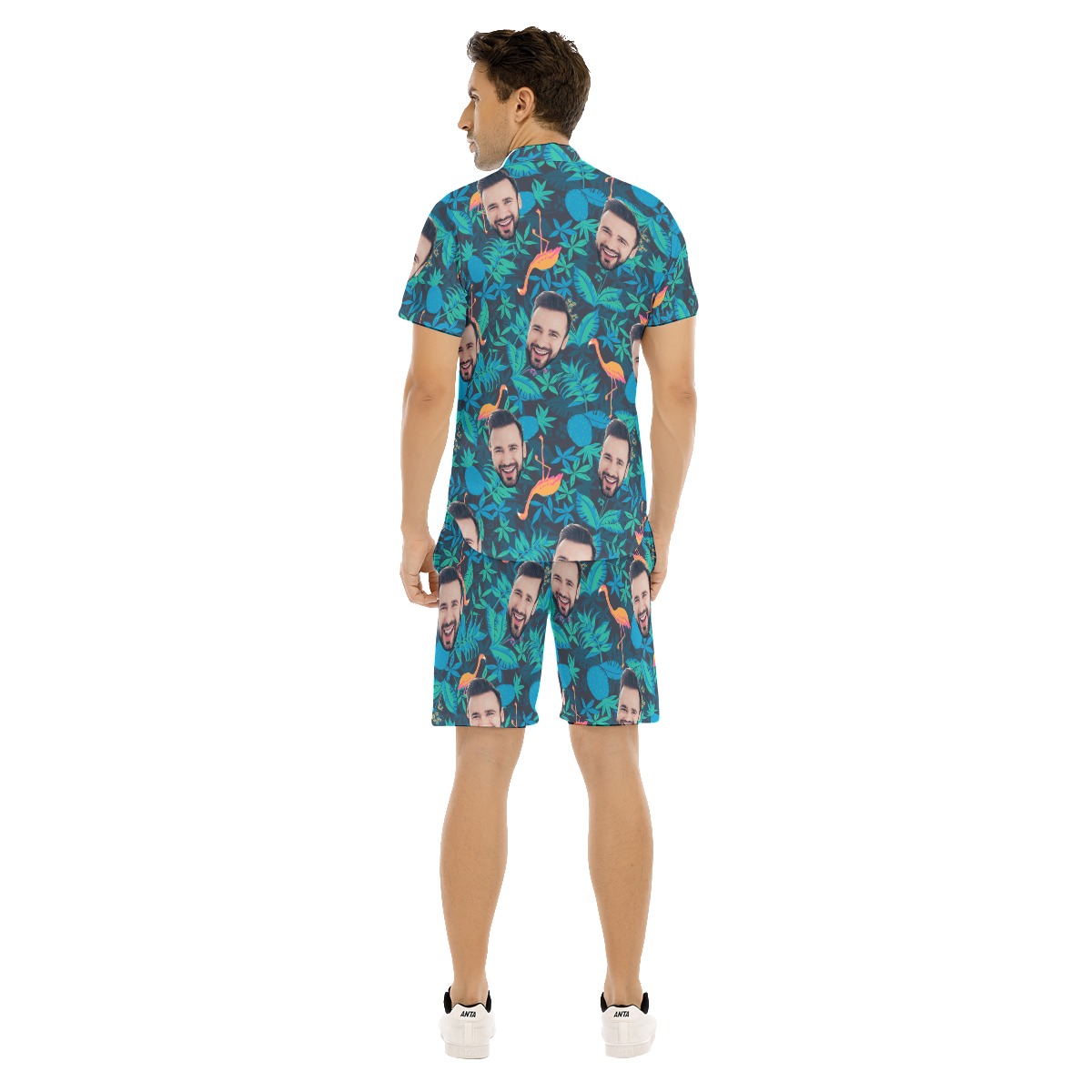 Face Custom Hawaiian Shirt And Shorts Set For Men