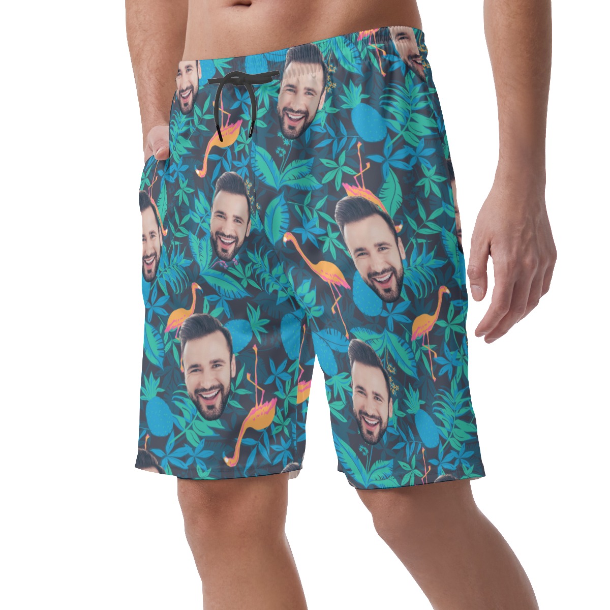 Face Custom Hawaiian Shorts For Men