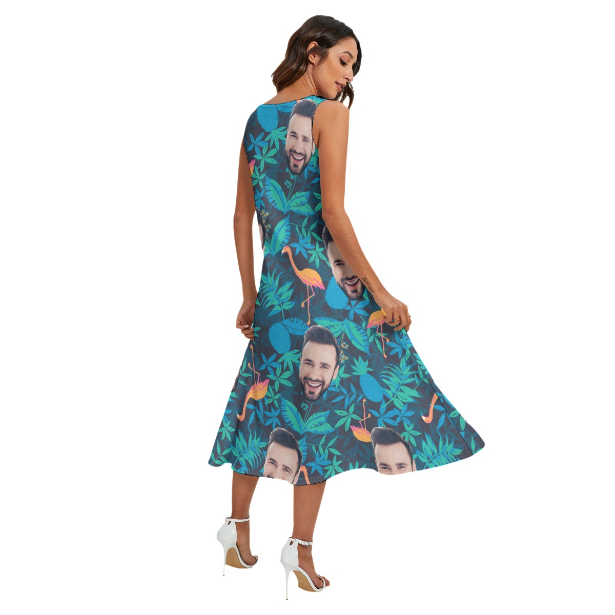 Face Custom Hawaiian Sleeveless Dress