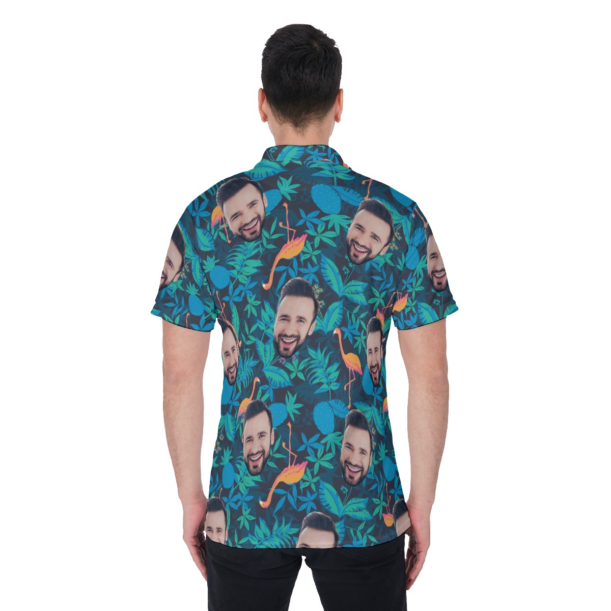 Men's Face Custom Polo Hawaiian Shirt