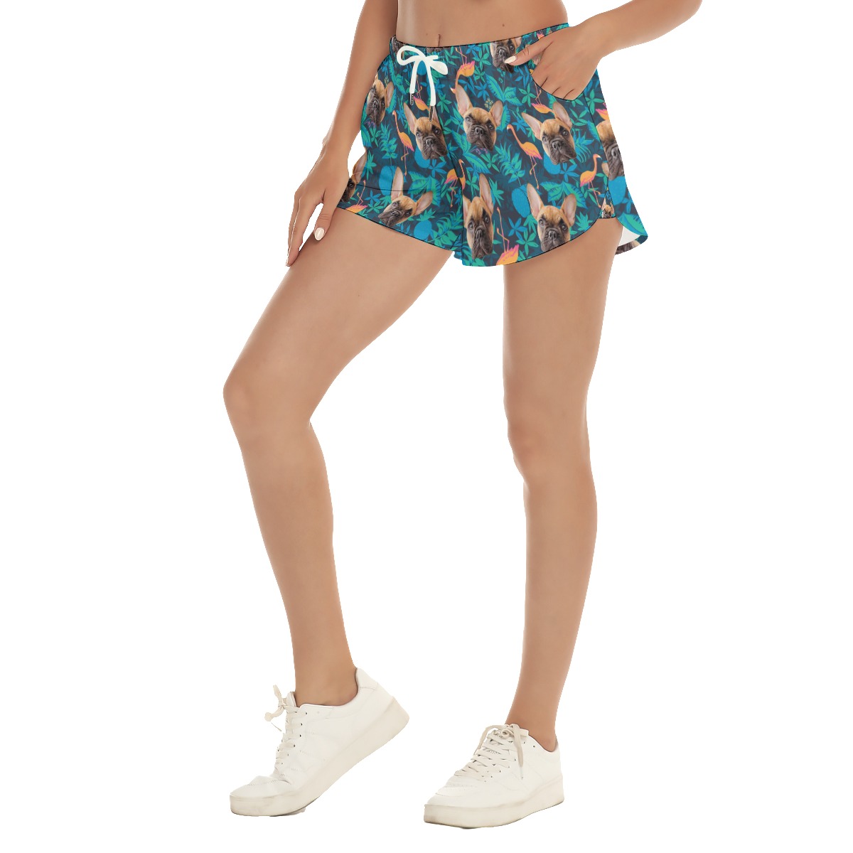 Custom Dog Face Hawaiian Shorts For Women