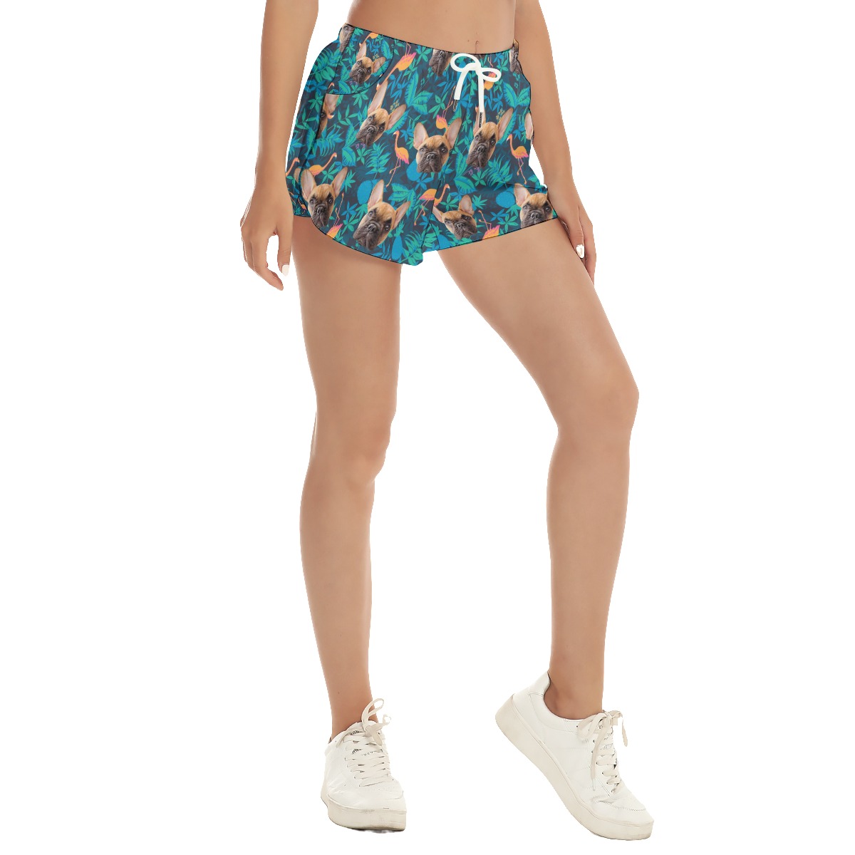 Custom Dog Face Hawaiian Shorts For Women