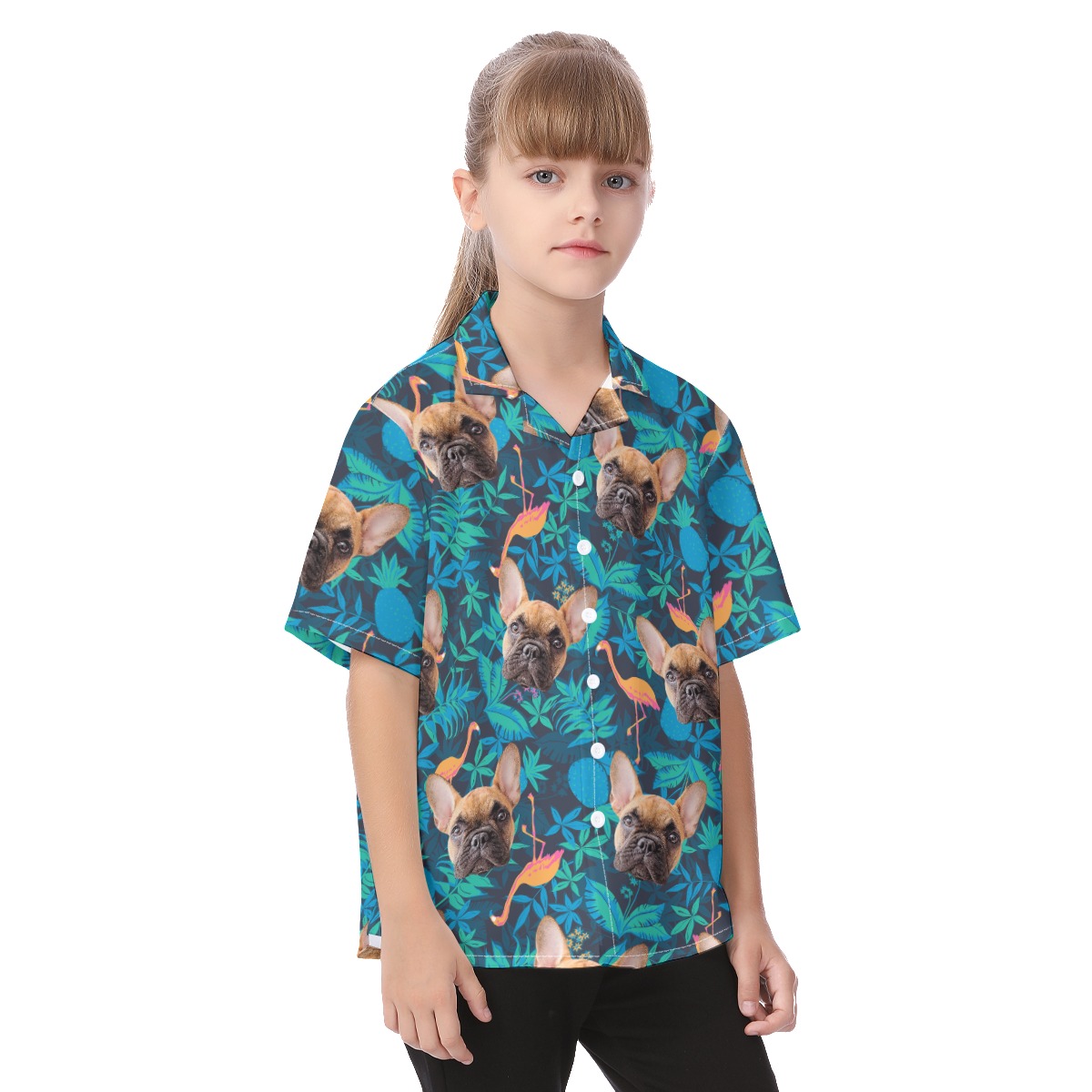 Custom Dog Face Hawaiian Shirt For Kids