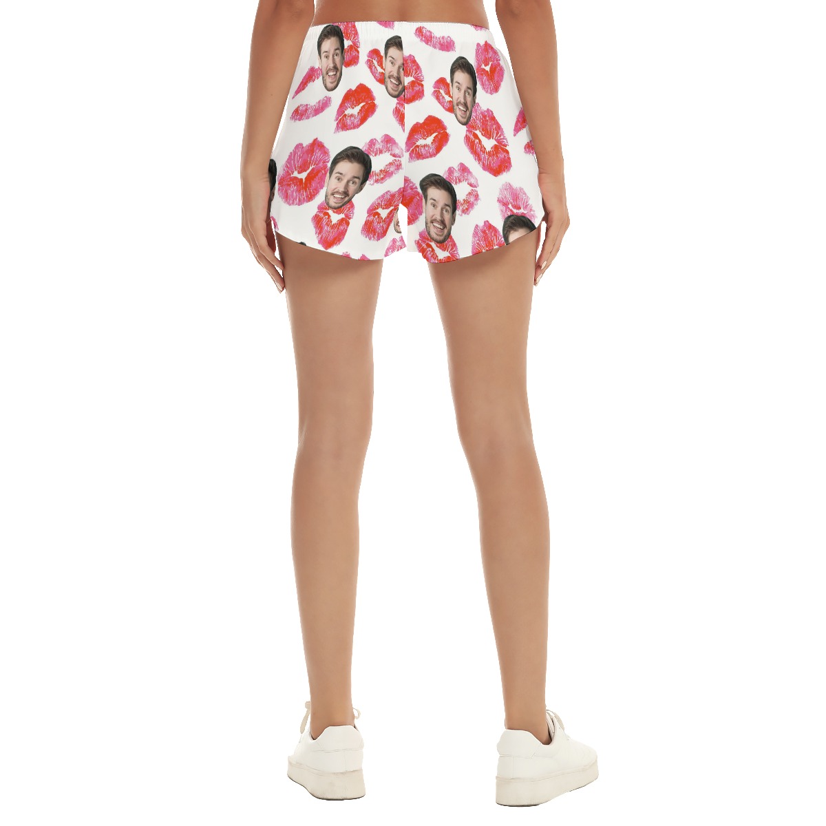 Unique Valentine Gift Custom Face Hawaiian Beach Shorts For Women