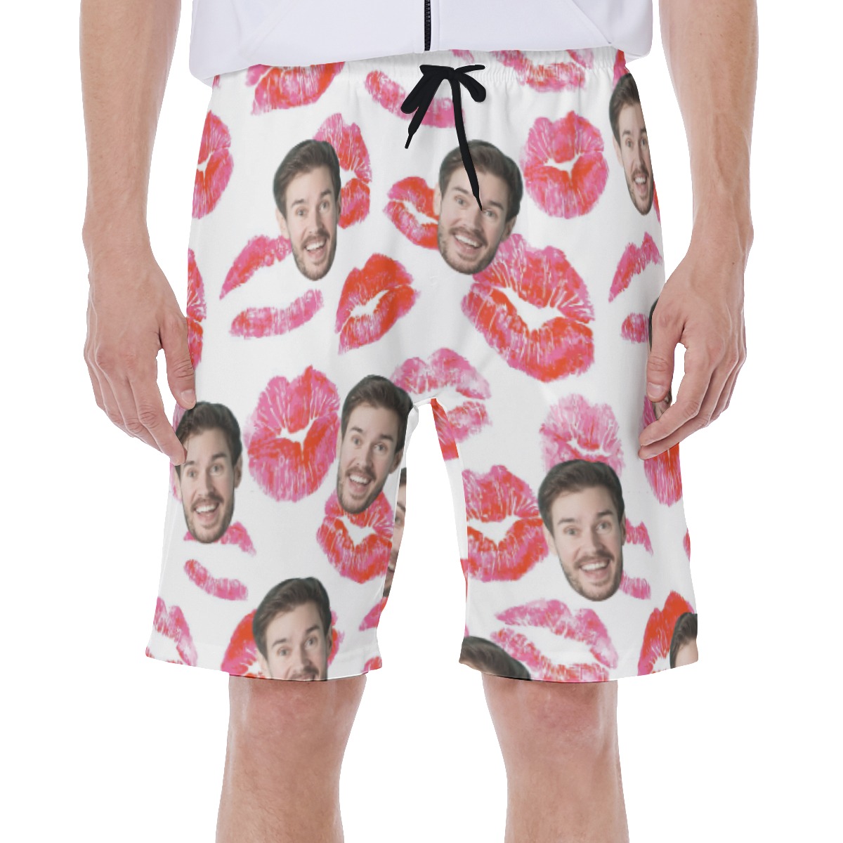 Custom Face Valentine Hawaiian Swim Trunks For Men - variant image 1
