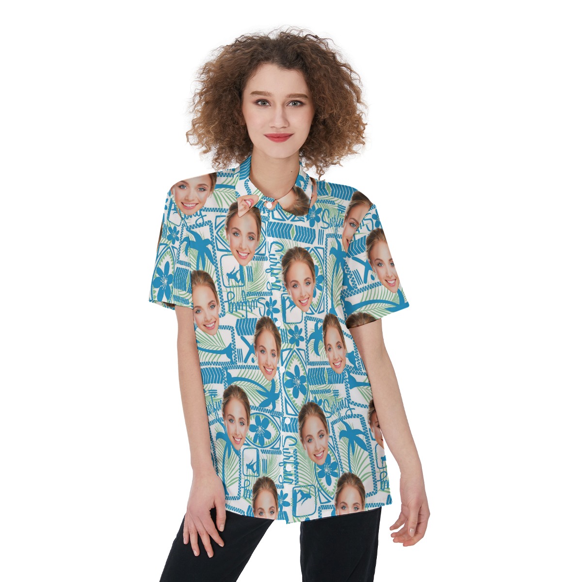 Surfing Custom Face Hawaiian Shirt For Women - variant image 1
