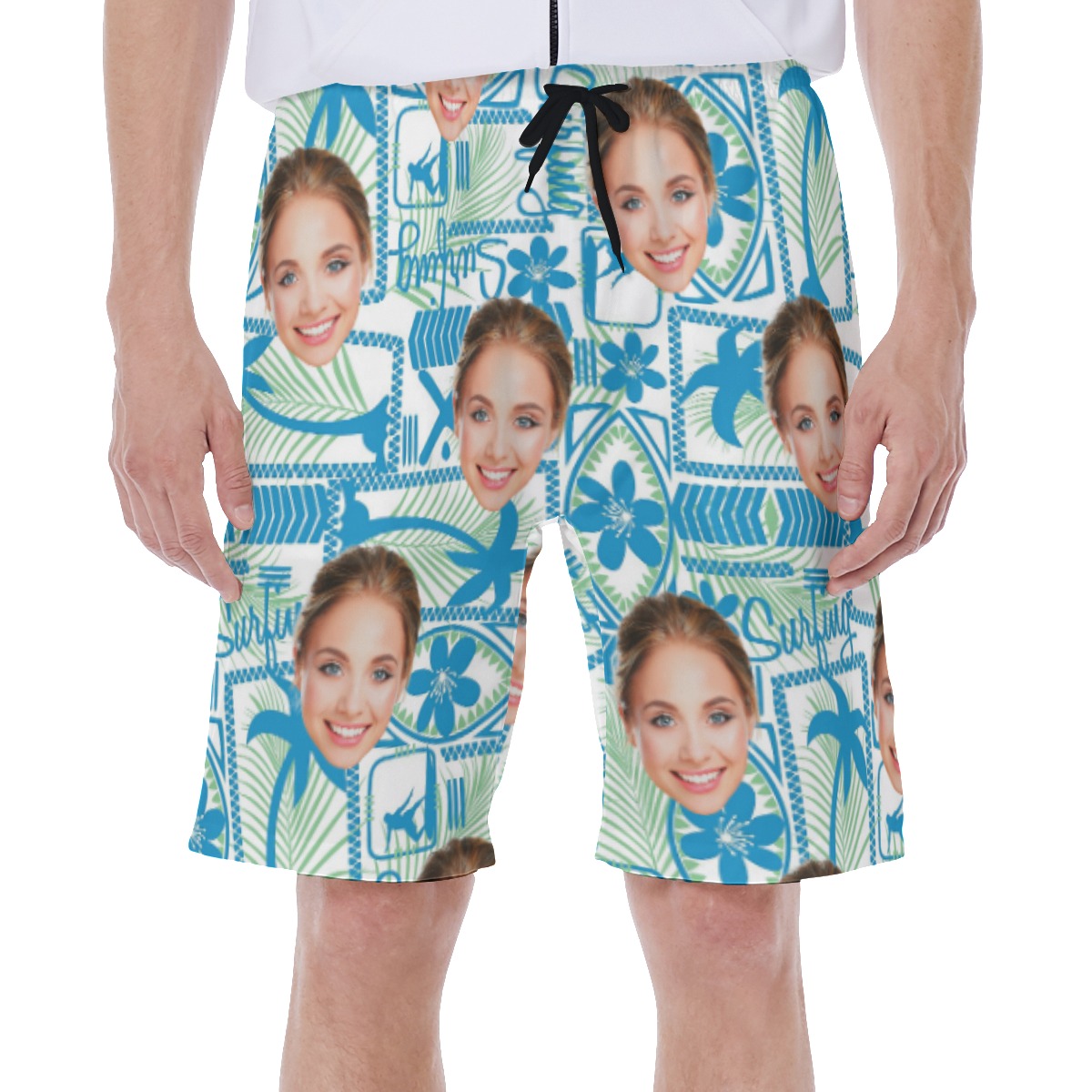 Custom Face Surfing Beach Shorts For Men - variant image 1