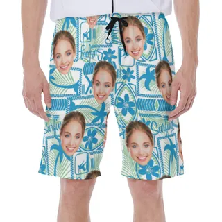 Custom Face Surfing Beach Shorts For Men