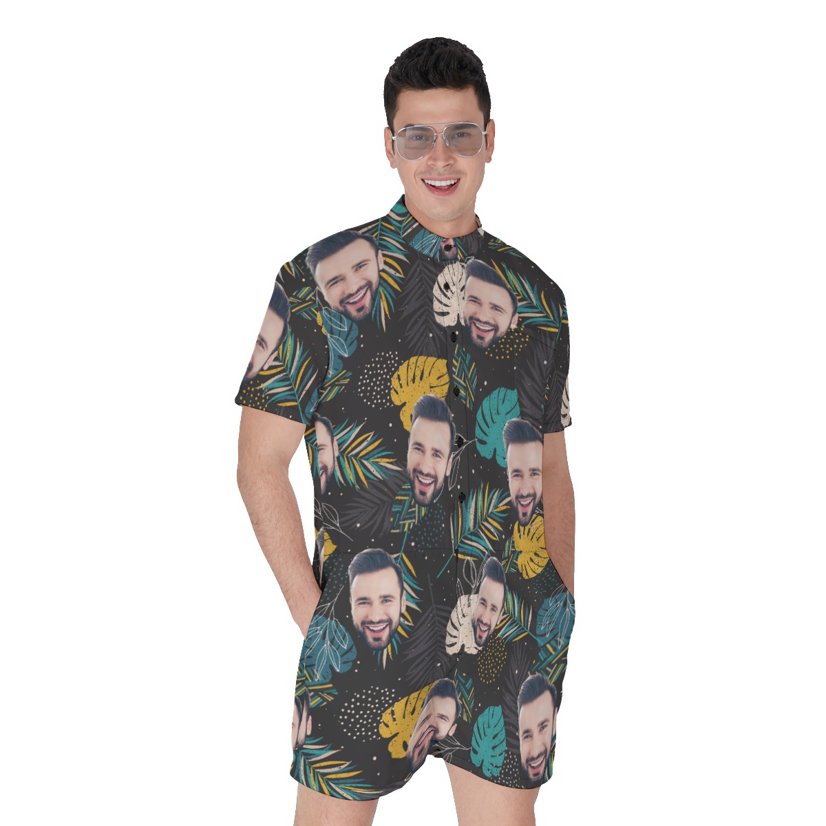 Custom Face Tropical Men's Romper - variant image 1