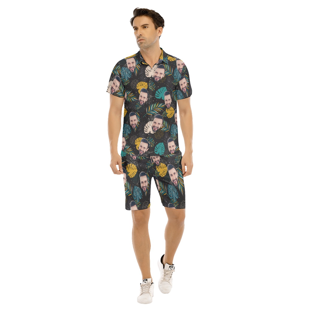 Custom Face Tropical Hawaiian Set For Men - variant image 1
