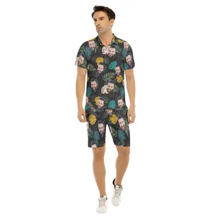 Custom Face Tropical Hawaiian Set For Men