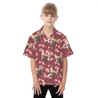 Custom Dog Face Hawaiian Shirts For Kids