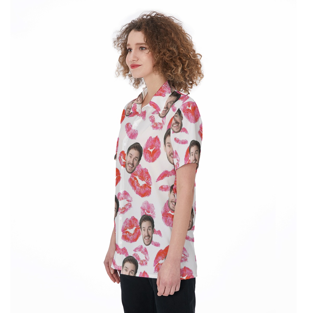 Funny Valentine Gift Custom Face Hawaiian Shirt For Women