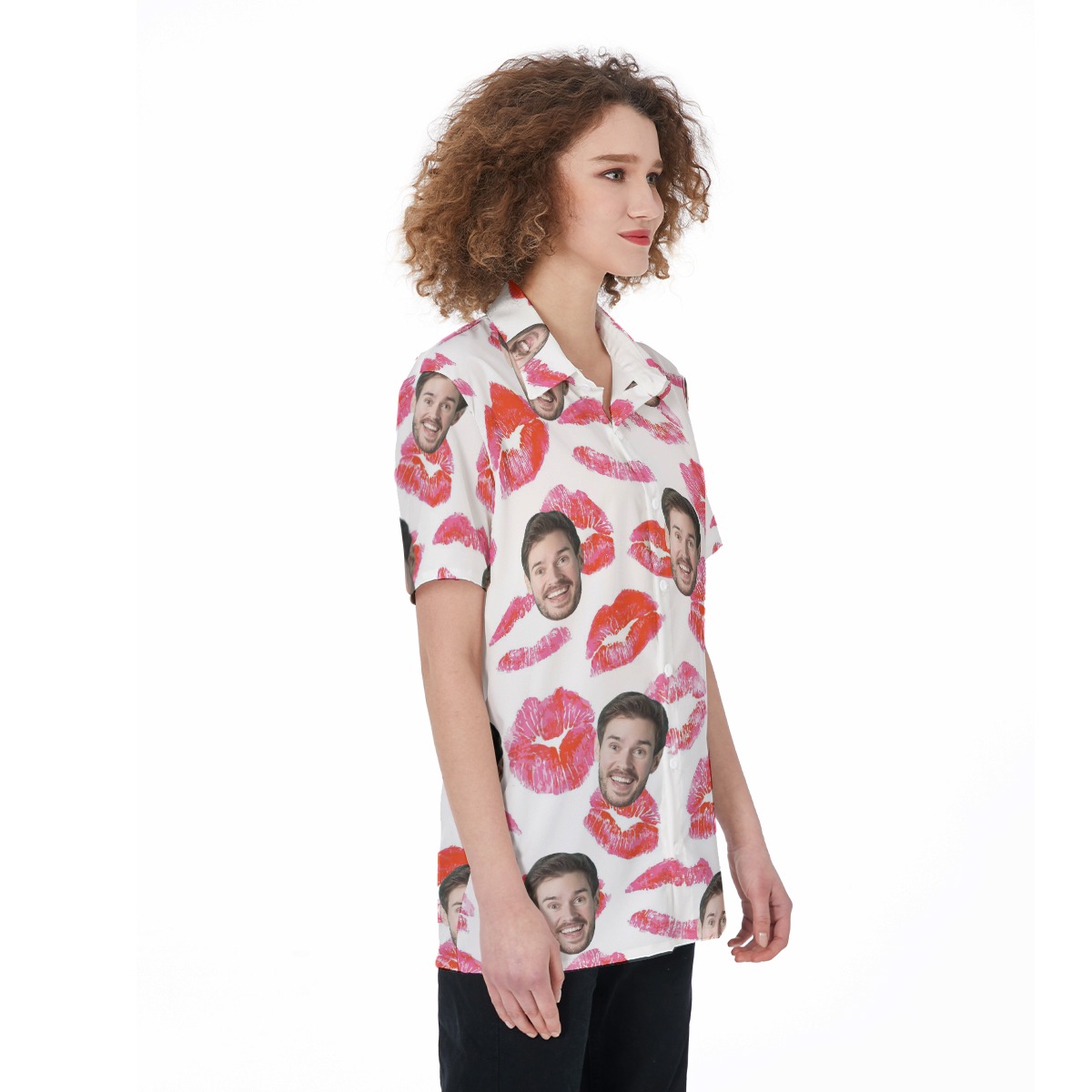Funny Valentine Gift Custom Face Hawaiian Shirt For Women