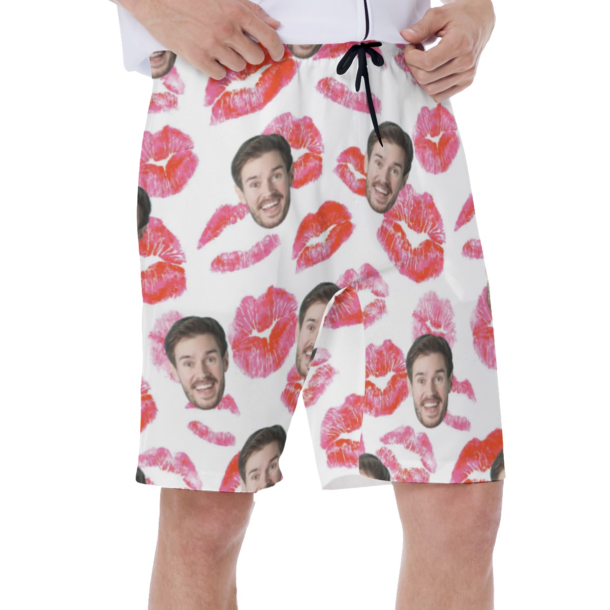 Custom Face Valentine Hawaiian Swim Trunks For Men