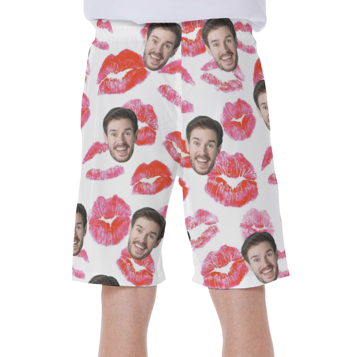Custom Face Valentine Hawaiian Swim Trunks For Men