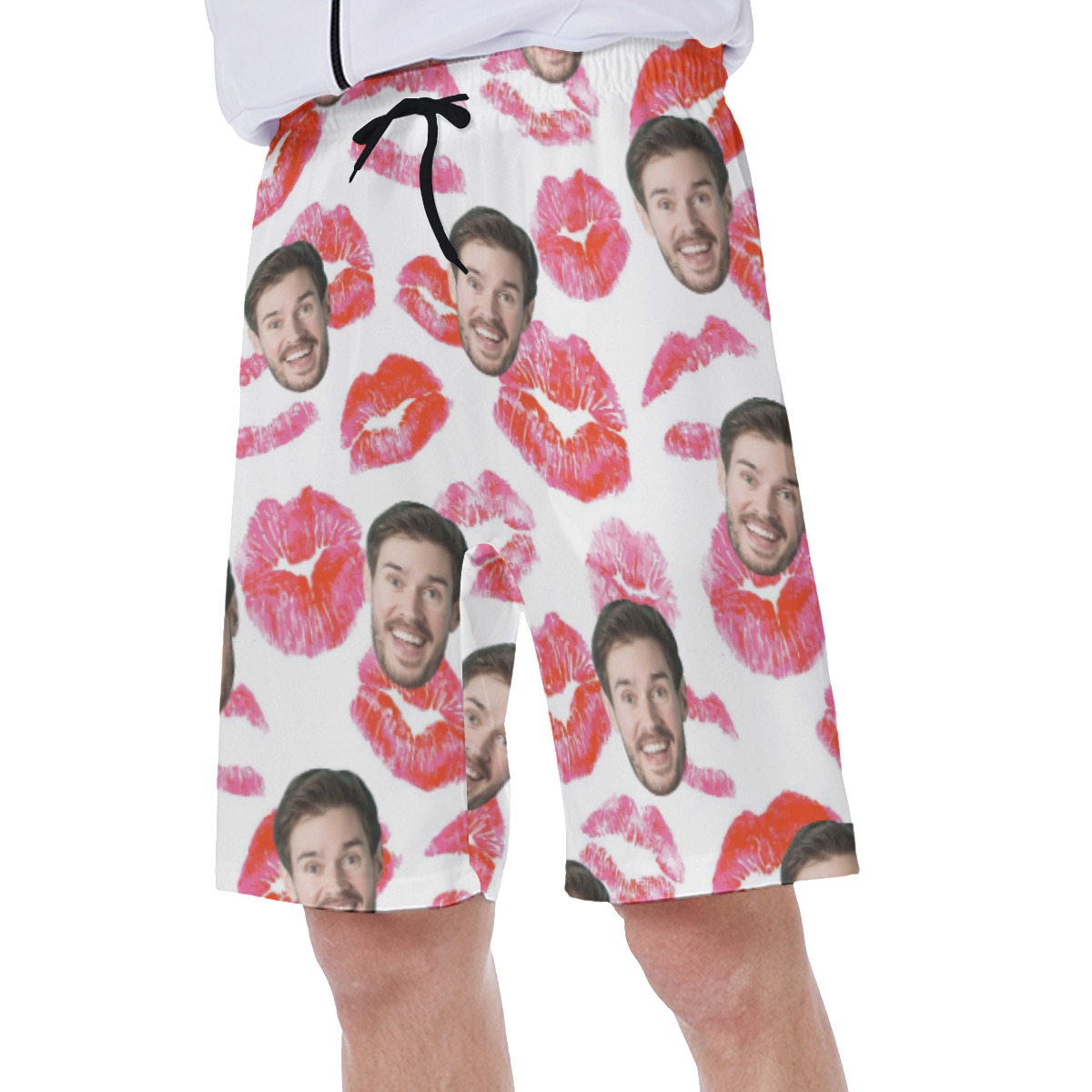 Custom Face Valentine Hawaiian Swim Trunks For Men