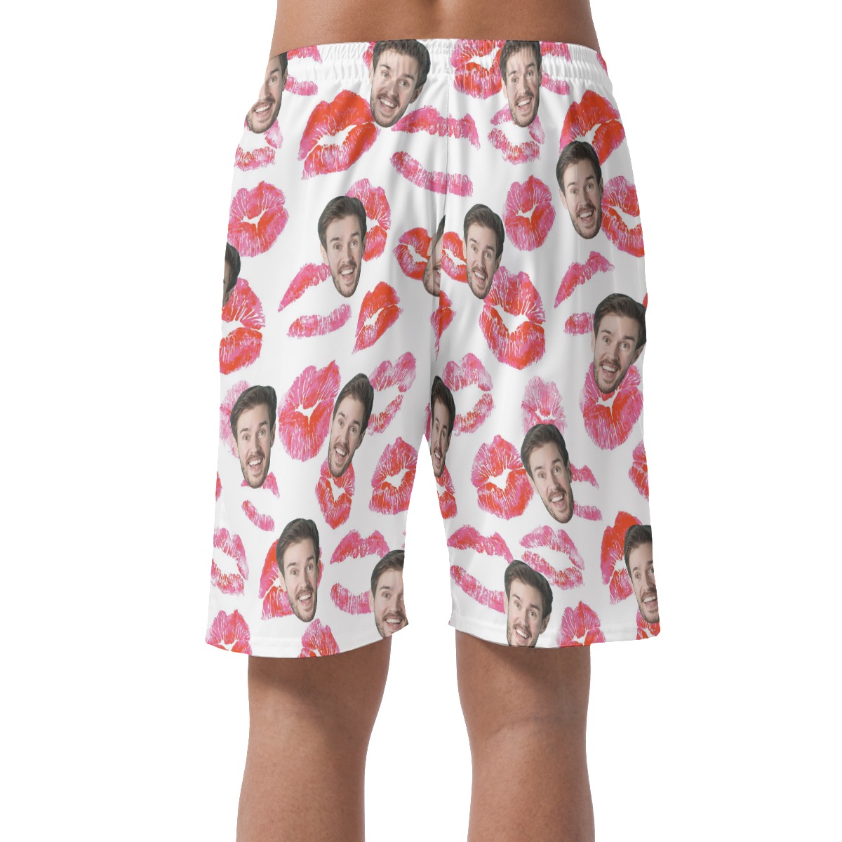 Valentine Gift Custom Face Hawaiian Beach Shorts For Men