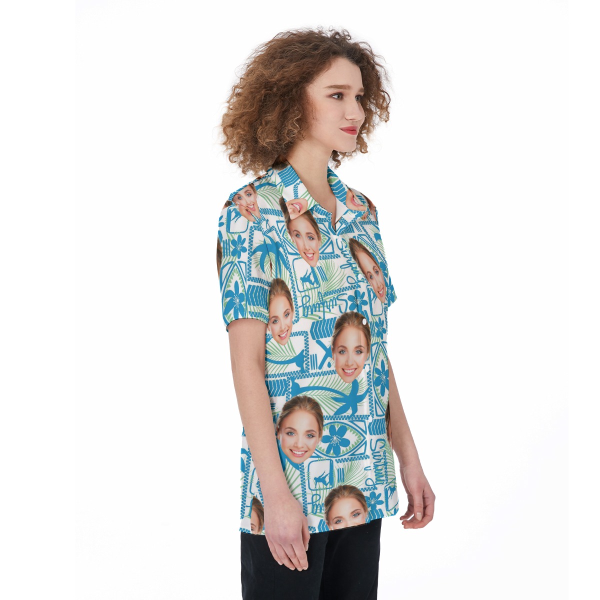 Surfing Custom Face Hawaiian Shirt For Women