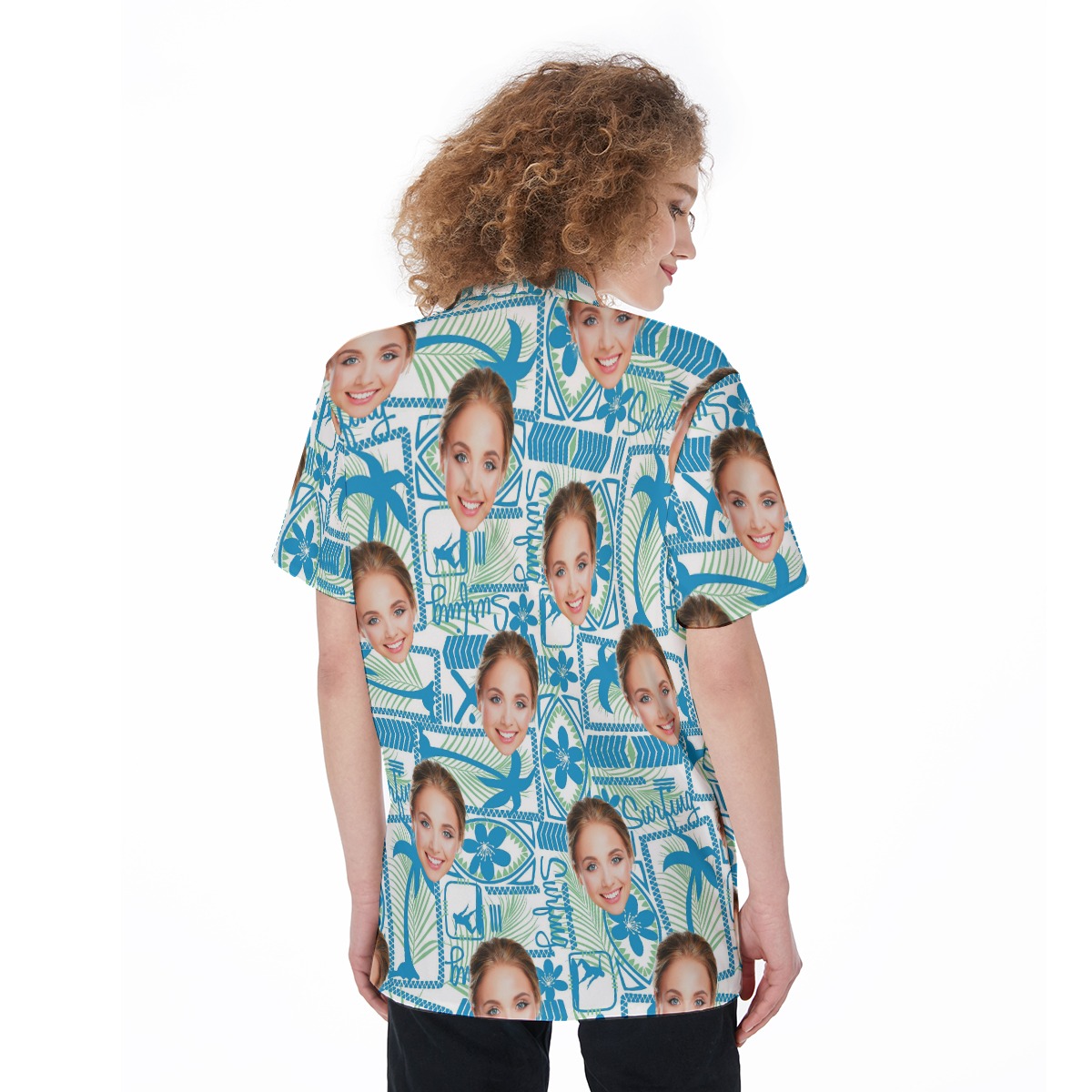 Surfing Custom Face Hawaiian Shirt For Women