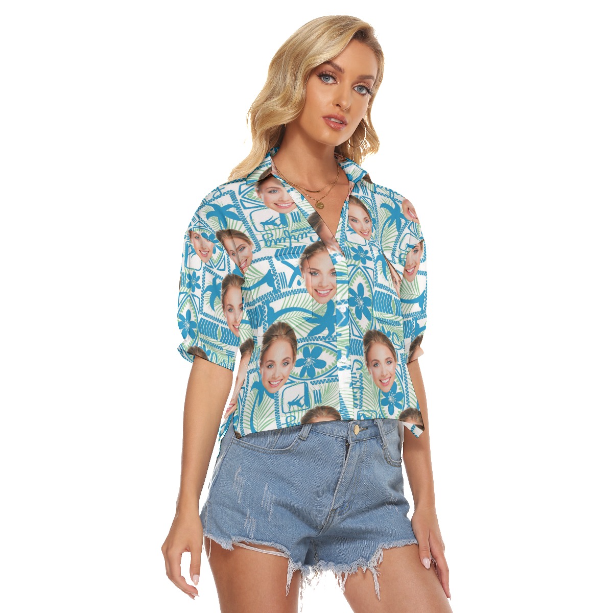 Surfing Custom Face Women's Crop Top