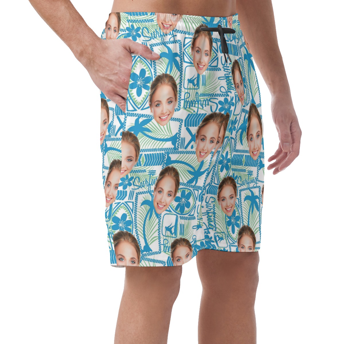 Surfing Custom Face Blue Men's Shorts