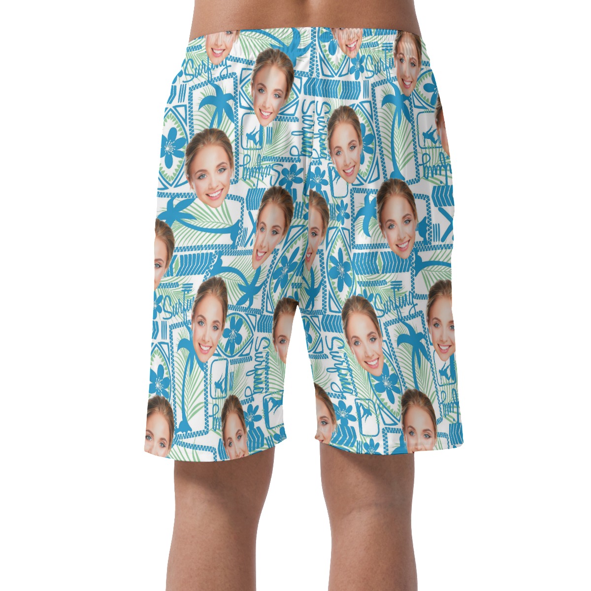Surfing Custom Face Blue Men's Shorts