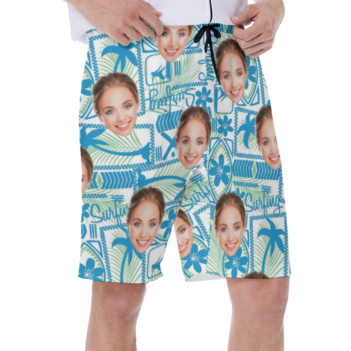 Custom Face Surfing Beach Shorts For Men