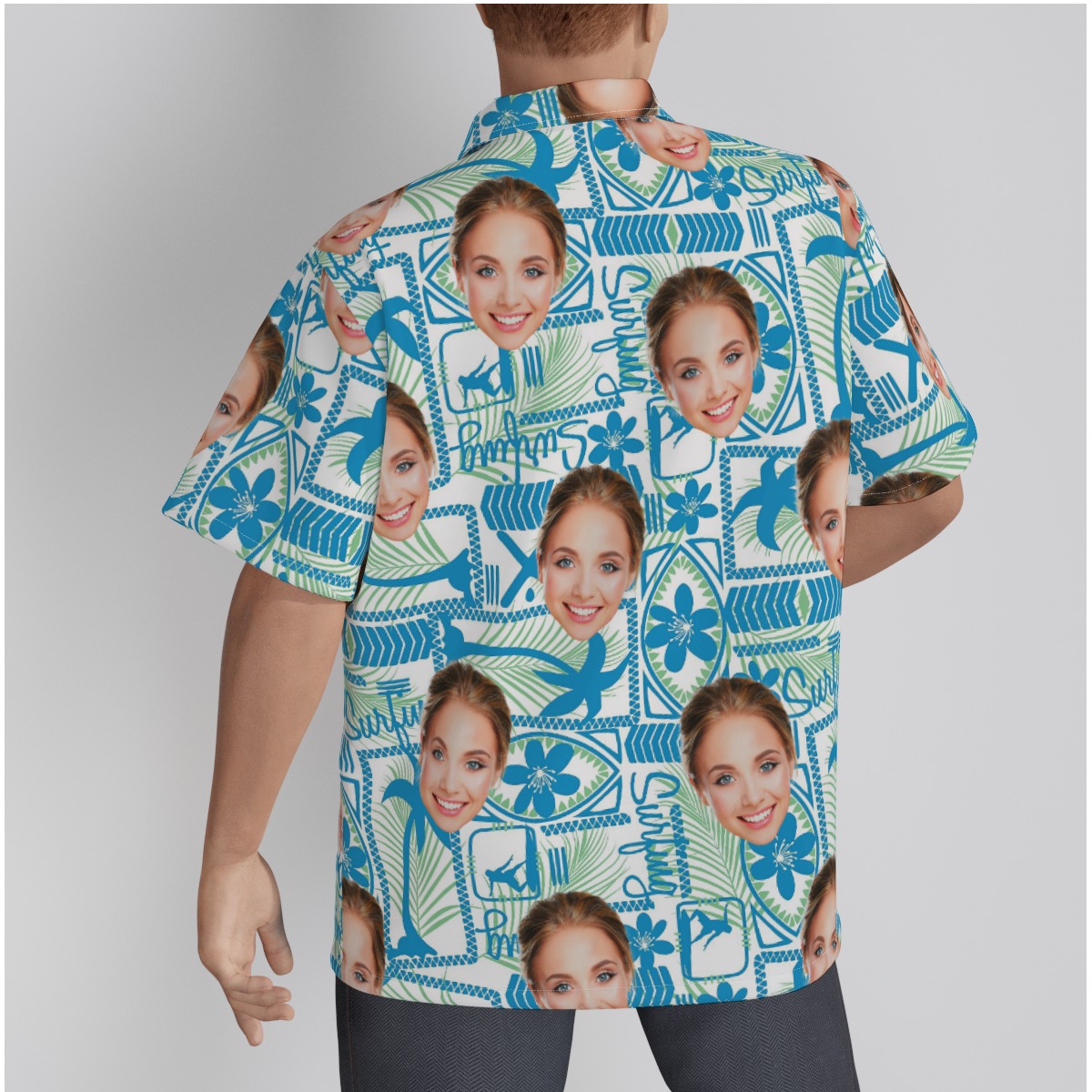 Custom Face Surfing Hawaiian Shirt