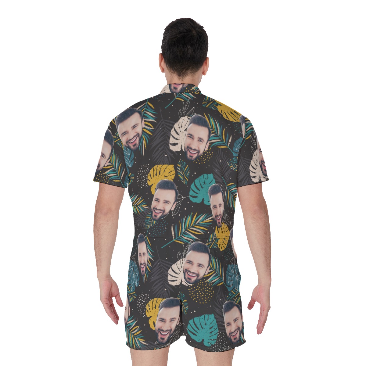 Custom Face Tropical Men's Romper
