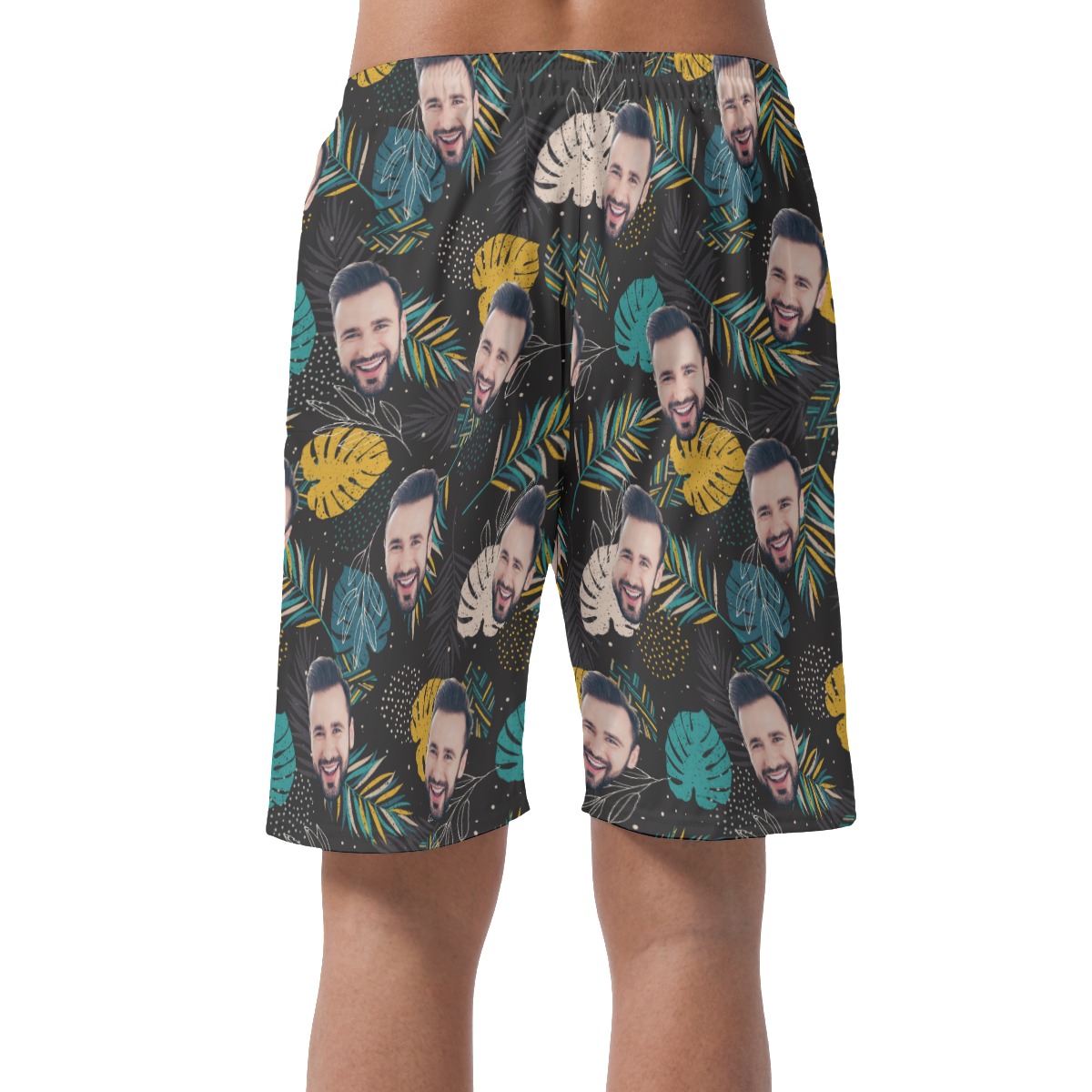 Hawaiian Leaf Custom Face Men's Hawaiian Shorts