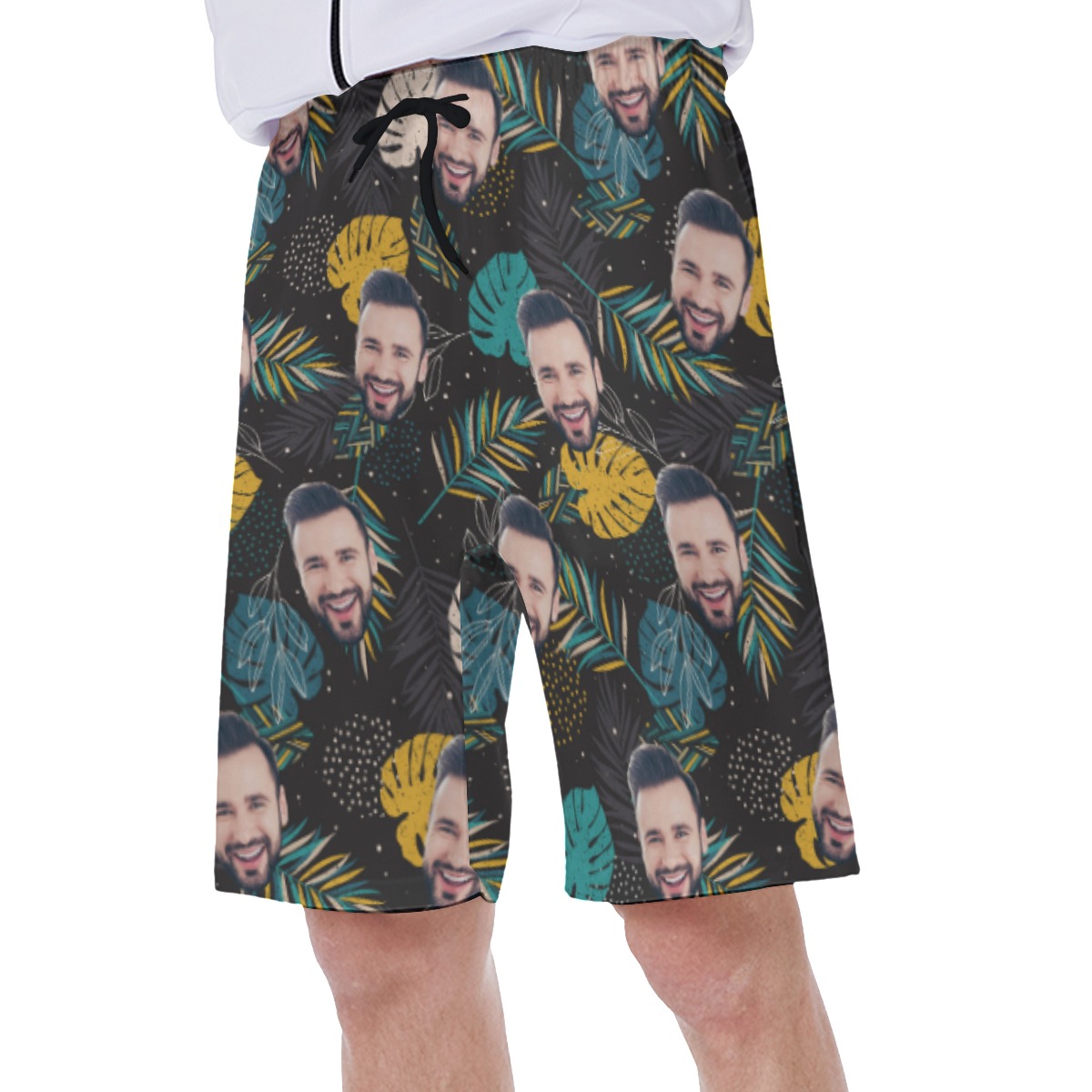 Tropical Custom Face Men's Hawaiian Swim Trunks