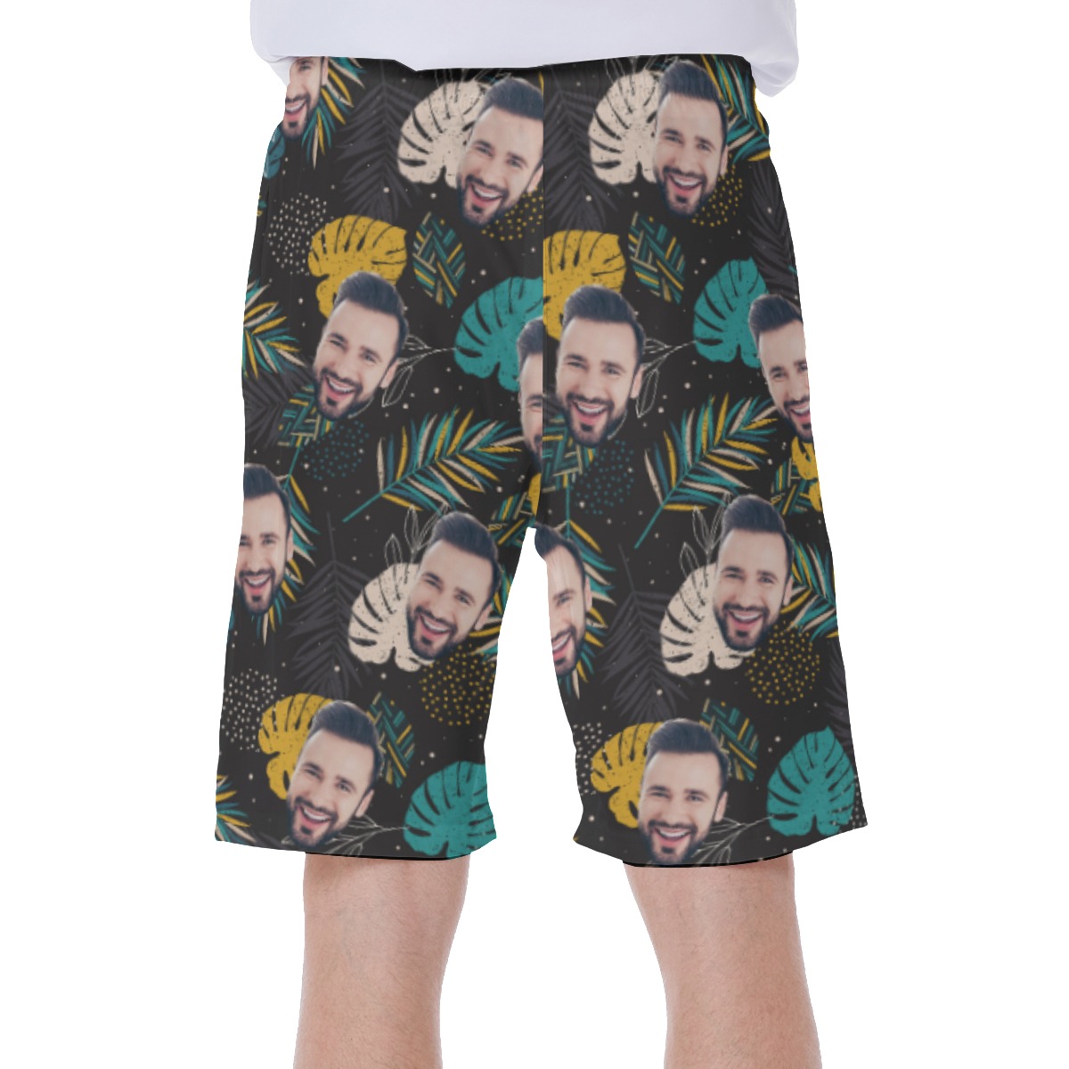 Tropical Custom Face Men's Hawaiian Swim Trunks