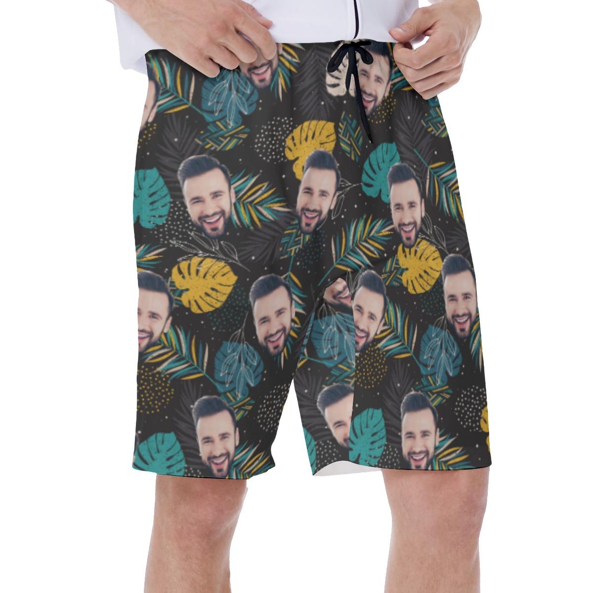 Tropical Custom Face Men's Hawaiian Swim Trunks
