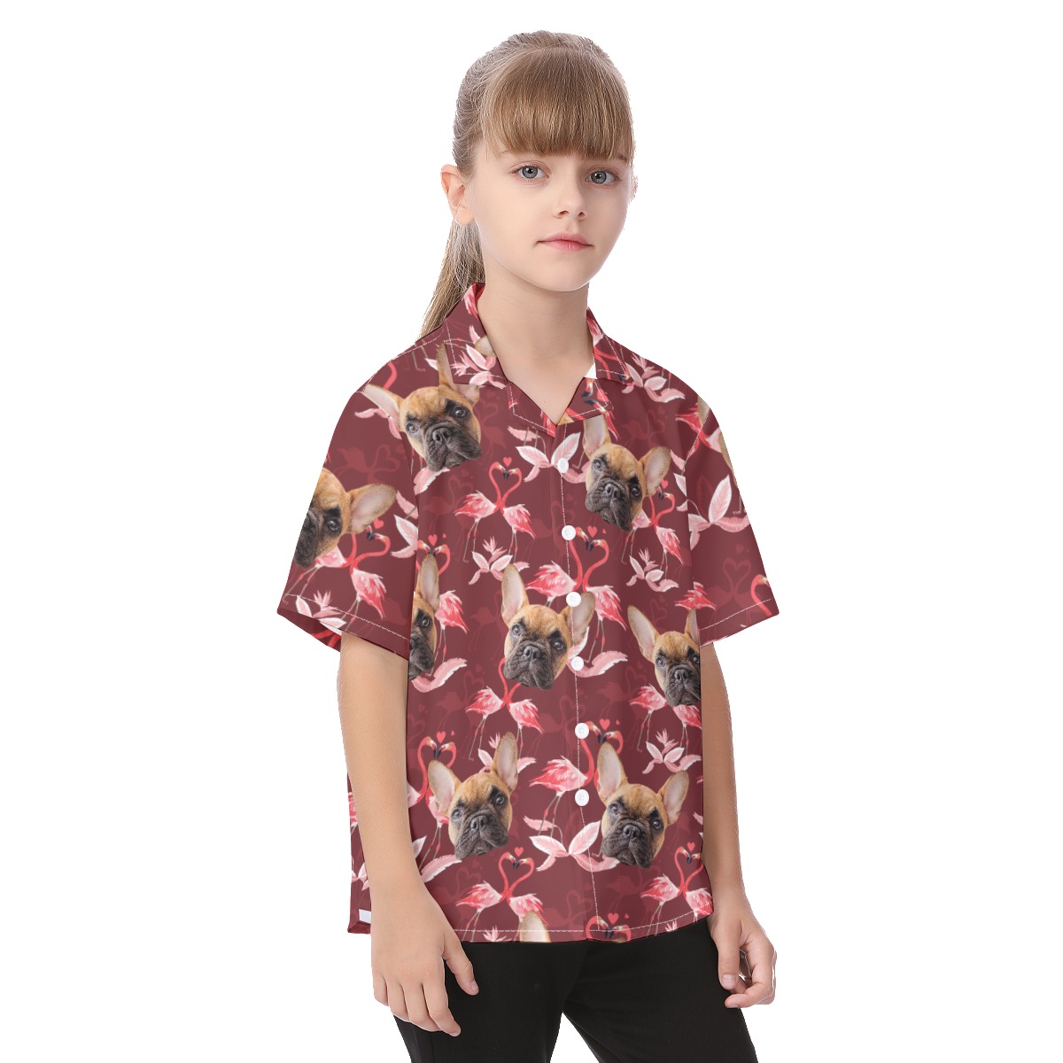 Custom Dog Face Hawaiian Shirts For Kids