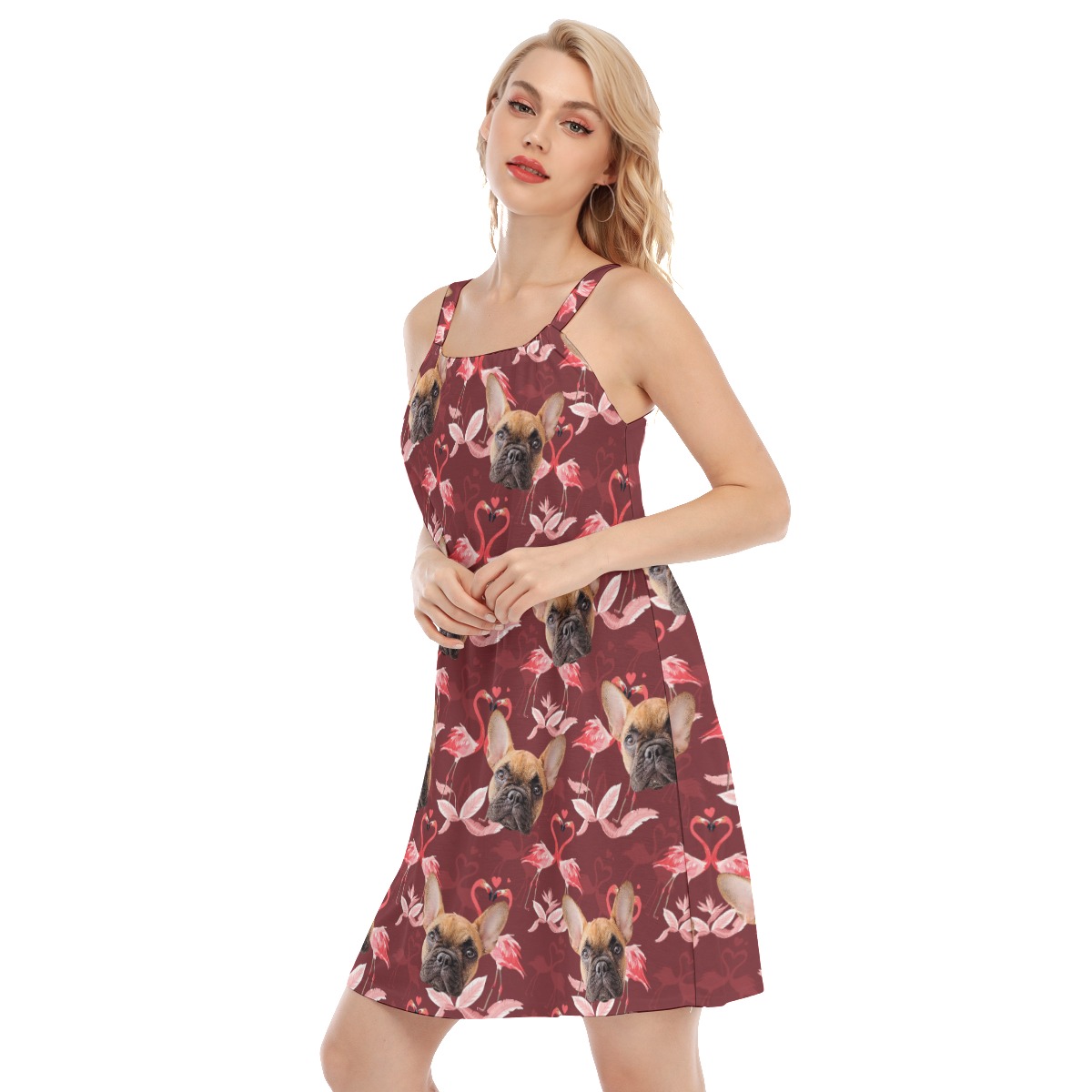 Custom Dog Face Hawaiian Cami Dress