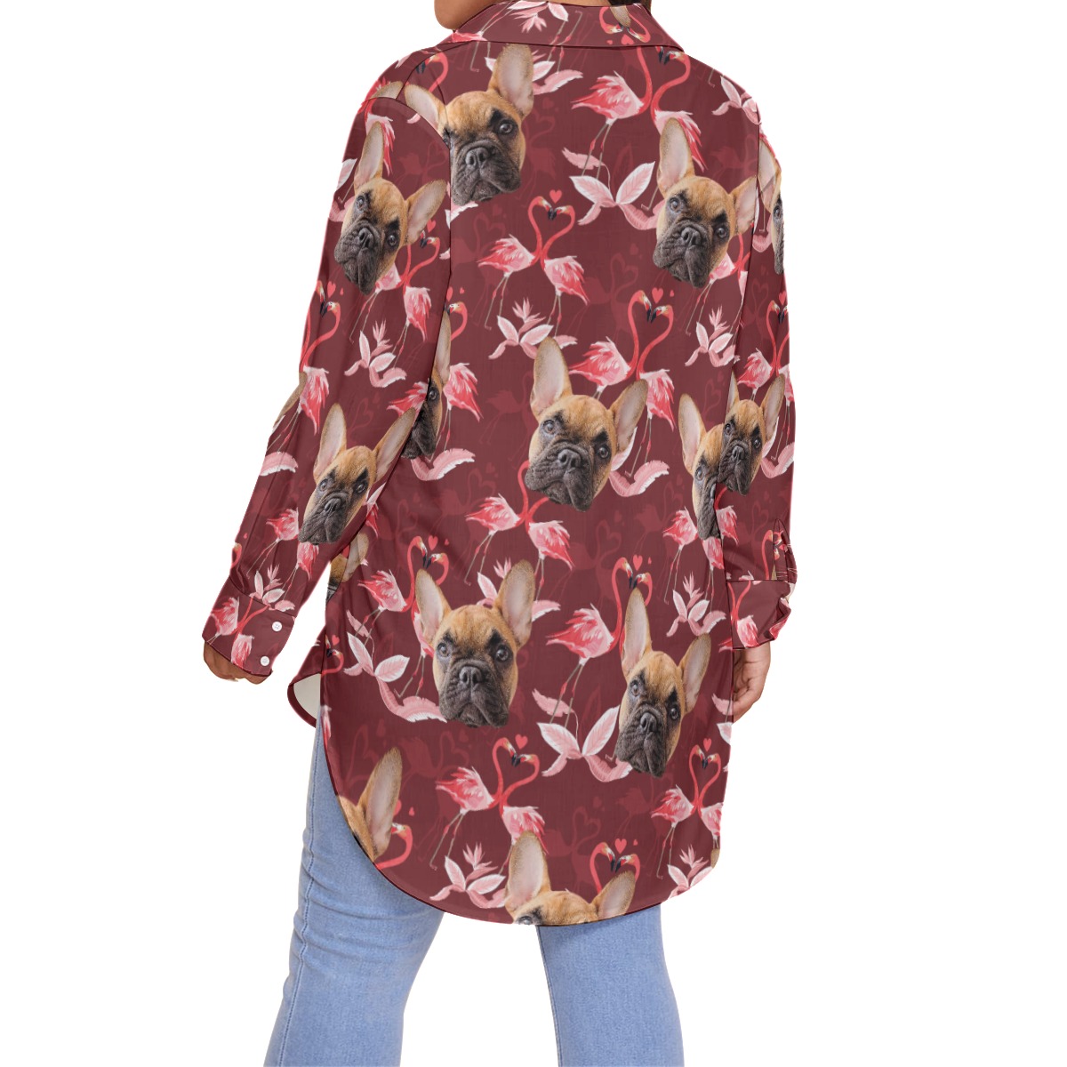 Custom Dog Face Plus Size Aloha Shirt For Women