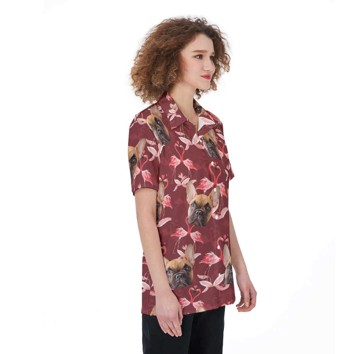 Women's Custom Dog Face Hawaiian Shirt